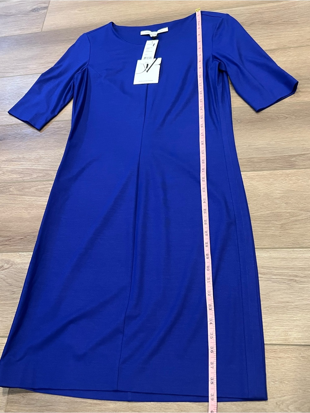 Diane Von Furstenberg Raquel Sheath Dress Royal Blue Tanza Chic Minimalist - Picture 6 of 14